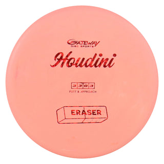 Gateway Disc Golf Eraser Houdini Putter 3/3/0/3 Peach/Red Shatter 176 grams