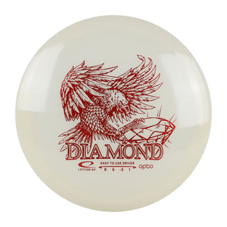 Latitude 64 Disc Golf Opto Diamond Fairway Driver 8/6/-3/1 White/Red 157 grams
