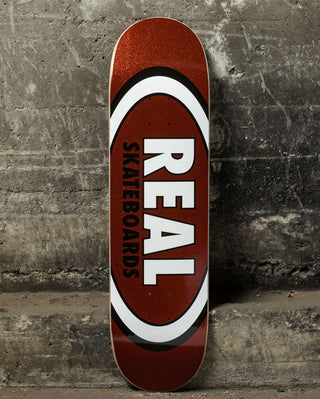 Real Skateboard Deck Easy Rider Glitter Oval Red Fire 8.5" x 31.85"