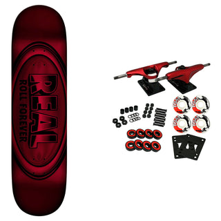 Real Skateboard Complete Basalt DBX Oval 8.38" x 32.25" Red Foil