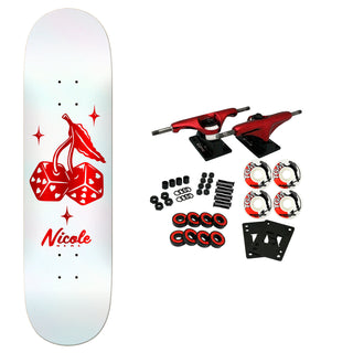 Real Skateboard Complete Nicole Hause High Roller Twin White 8.35" x 32"