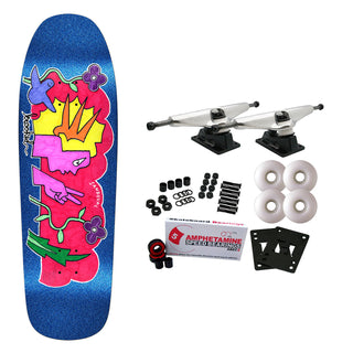 Krooked Skateboard Complete Ronnie Sandoval Peace Sign Blue 9.81" x 32.06"