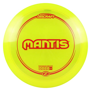 Discraft Disc Golf Z Line Mantis Distance Driver 8/4/-2/2 Yellow/Red 160-163g