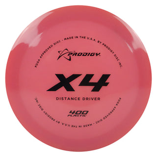 Prodigy Disc Golf 400 X4 Distance Driver 13/5/-2.5/2 Blush/Black 172 grams