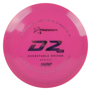 Prodigy Disc Golf 400 D2 Pro Distance Driver 12/5/-1/3 Pink/Lavender 170 grams