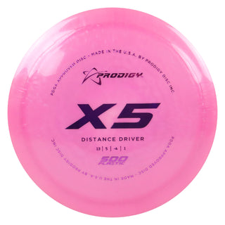 Prodigy Disc Golf 500 X5 Distance Driver 13/5/-4/1 Pink/Purple 168 grams