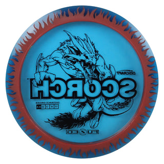 Discraft Disc Golf FuZed Line Scorch with Flame Pattern Distance Driver 11/6/-2/2 Navy with Maroon Flame/Black 173-174g
