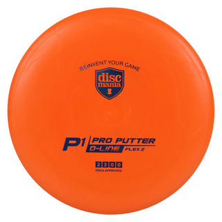 Discmania Disc Golf D-Line Flex 2 P1 Pro Putter 2/3/0/0 Orange/Blue 173 grams