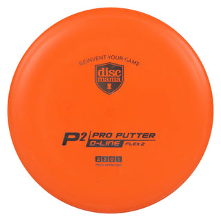 Discmania Disc Golf D-Line Flex 2 P2 Pro Putter 2/3/0/1 Orange/Silver 174 grams