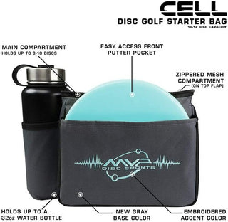 MVP Disc Golf Shoulder Bag - Cell Aqua - Holds 12 Discs