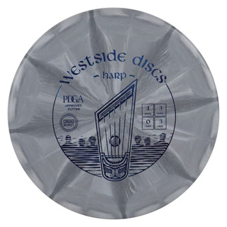 Westside Discs Disc Golf Origio Burst Harp Midrange 4/3/0/3 Grey/Blue 176 grams