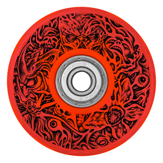 Slime Balls x Stranger Things Skateboard Wheels 66mm Hellfire Club Light Ups 78A With Bearings