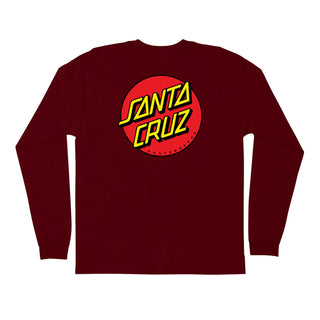 Santa Cruz Skateboards Longsleeve Shirt Classic Dot Burgundy