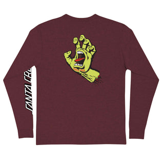 Santa Cruz Skateboards Longsleeve Shirt Screaming Hand Maroon/Neon