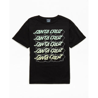 Santa Cruz Skateboards Shirt Grid Stacked Strip Premium Pigment Black