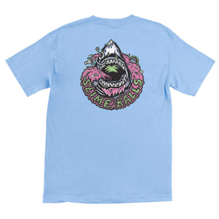 Slime Balls Wheels Skateboard Shirt Shark Bait Light Blue