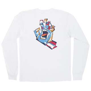 Santa Cruz Skateboards Longsleeve Shirt Screaming Scratched Hand White