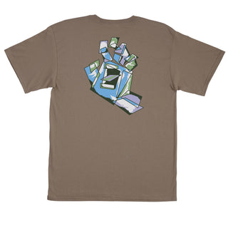 Santa Cruz Skateboards Shirt Screaming Scratched Hand Dusty Brown