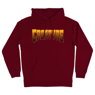 Creature Skateboard Sweatshirt Creature Logo Pullover Hoodie Maroon