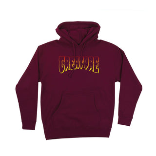 Creature Hoody Pullover Logo Outline Maroon