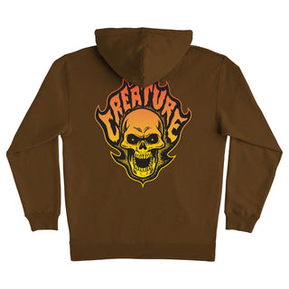 Creature Skateboard Sweatshirts Bonehead Flame Pullover Brown