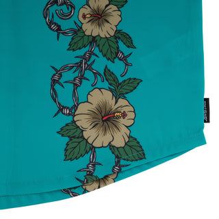 Santa Cruz Skateboards Shirt Screaming Cabana Party Top Tropic Teal