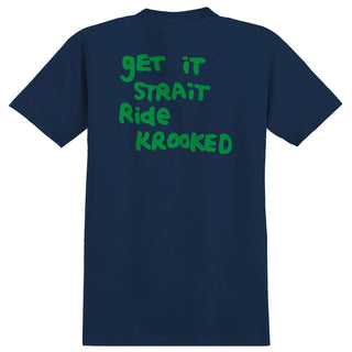 Krooked Skateboards Shirt Strait Eyes True Navy/Green