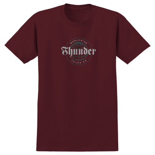 Thunder Trucks Shirt Worldwide Script Maroon/Grey/Green