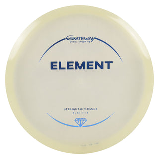 Gateway Disc Golf Diamond Element Midrange Disc 5/5/-1/1 White/Blue 181 grams