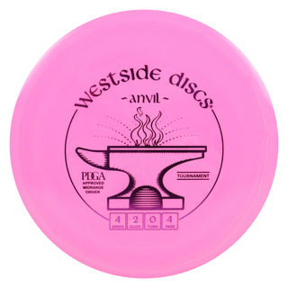 Westside Disc Golf Tournament Anvil Midrange 4/2/0/4 Pink/Purple 173 grams