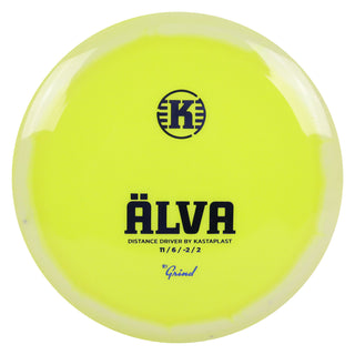 Kastaplast Disc Golf K1 Grind Alva Distance Driver 11/6/-2/2 Yellow White/Indigo 172 grams