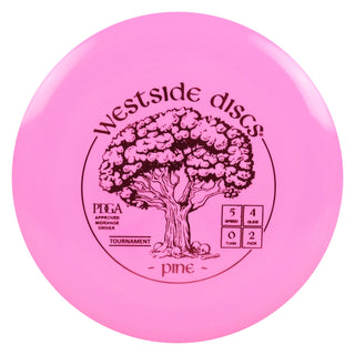 Westside Disc Golf Tournament Pine Midrange Disc 5/4/0/2 Pink/Magenta 172 grams