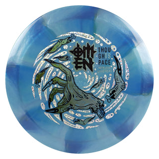 Thought Space Disc Golf Nebula Ethereal Omen Fairway Driver 9/4/0/4 Light Blue/Olive Blue 175 grams