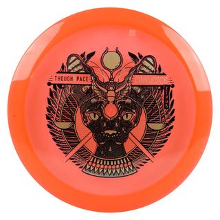 Thought Space Disc Golf Ethos Coalesce Fairway Driver 9/5/0/3 Clear Orange Shimmer/Black Gold 174 grams