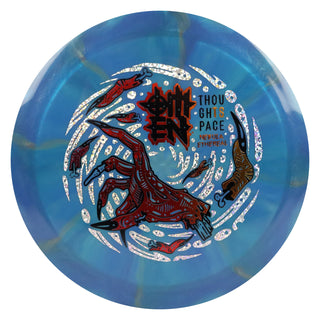 Thought Space Disc Golf Nebula Ethereal Omen Fairway Driver 9/4/0/4 Blue/Red Orange 174 grams