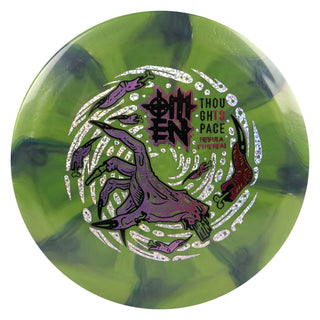 Thought Space Disc Golf Nebula Ethereal Omen Fairway Driver 9/4/0/4 Green Black/Purple Red 175 grams
