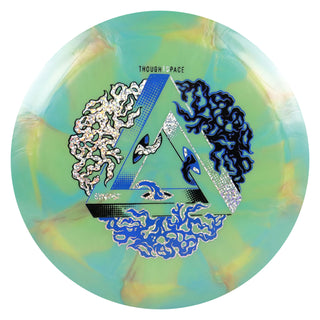 Thought Space Disc Golf Nebula Ethereal Synapse Distance Driver 12/5/0/3 Aqua Gold/Navy Holo 175 grams
