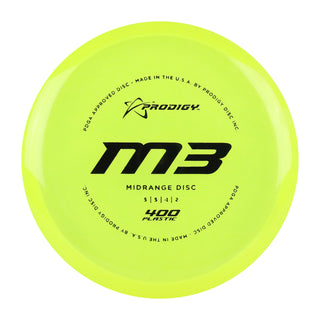 Prodigy Disc Golf 400 M3 Midrange 5/5/-1/2 Yellow/Black 178 grams