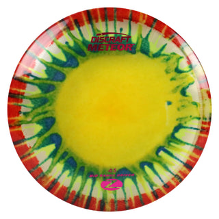 Discraft Disc Golf Z Line Fly Dye Meteor Midrange Disc 5/5/-3/1 Yellow Splat/Magenta 175-176g