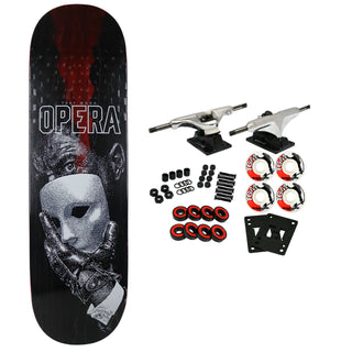 Opera Rider Stock Skateboard Complete Nick Papa Unmasked Black 9.0" x 33"