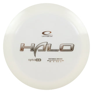 Latitude 64 Disc Golf Opto Ice Halo Distance Driver 13/5/-0.5/3 White/Gold 174 grams
