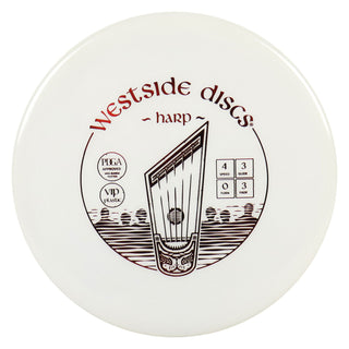 Westside Disc Golf VIP Harp Midrange 4/3/0/3 White/Red 174 grams