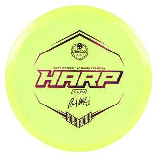 Westside Disc Golf VIP Ice Glimmer Ricky Wysocki Harp Putter 4/3/0/3 Yellow/Purple 176 grams