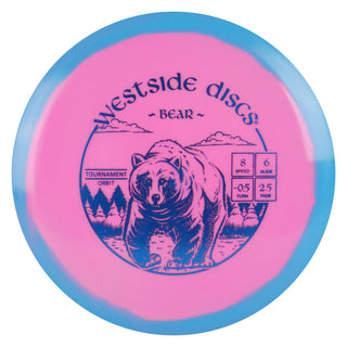 Westside Disc Golf Tournament Orbit Bear Fairway Driver 8/6/-0.5/2.5 Light Pink/Blue 176 grams