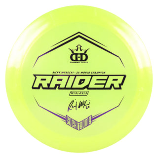 Dynamic Disc Golf Lucid Ice Glimmer Wysocki Raider Driver 13/5/-0.5/3 Yellow/Purple 171 g