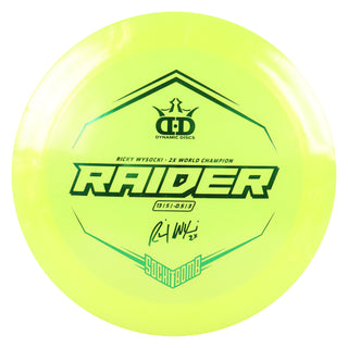 Dynamic Disc Golf Lucid Ice Glimmer Wysocki Raider Driver 13/5/-0.5/3 Yellow/Green 173 g