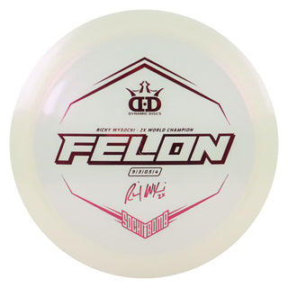 Dynamic Disc Golf Lucid Ice Glimmer Wysocki Felon Driver 9/3/0.5/4 White/Red 174 g