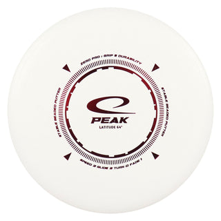 Latitude 64 Disc Golf Zero Pro Peak Putter 3/3/0/1 White/Red 174 grams