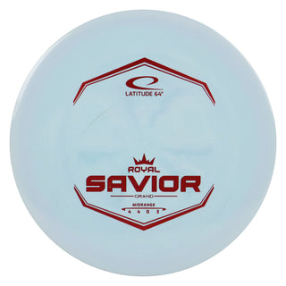 Latitude 64 Disc Golf Royal Grand Savior Midrange 4/4/0/3 Light Blue/Red 173 grams