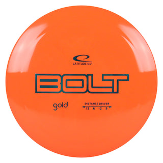 Latitude 64 Disc Golf Gold Bolt Distance Driver 13/6/-2/3 Orange/Turquoise 172 grams